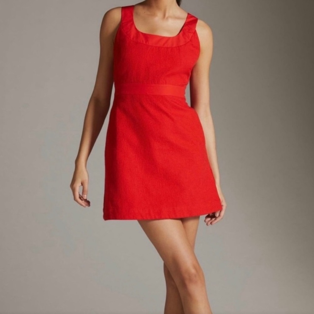 Anthropologie Maeve Red Mini Dress Size 12 NWT